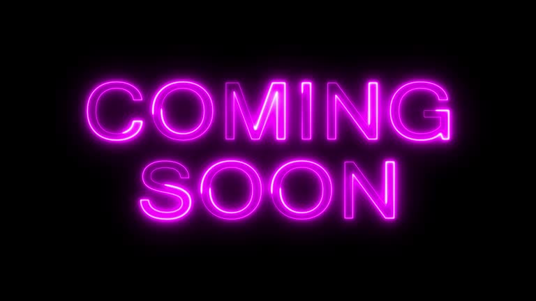 4k Glowing pink neon text Coming Soon